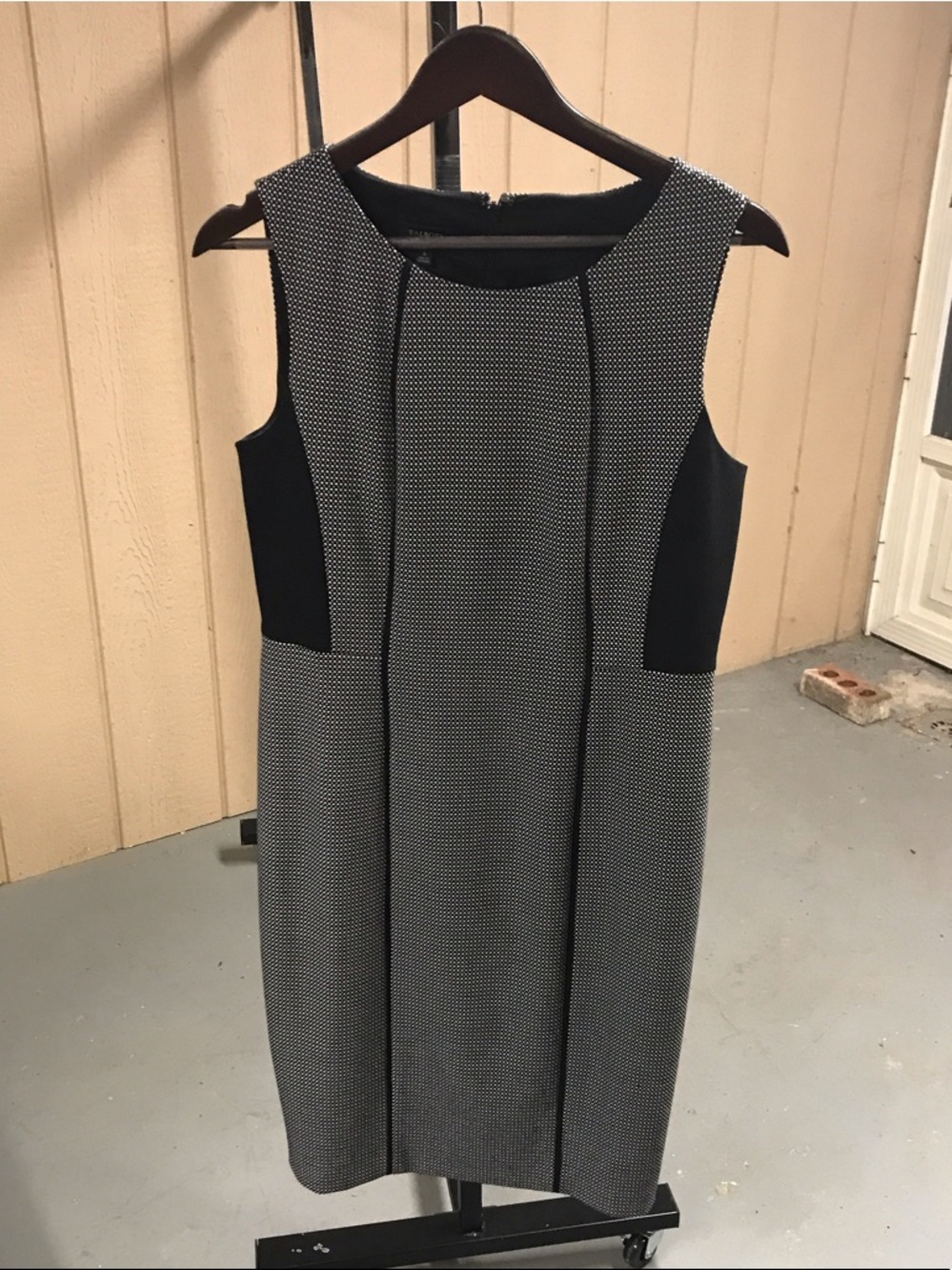 Talbots Black and White Sleeveless Sheath Dress